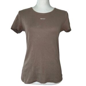ESPRIT Short Sleeved Tee Brown Womens crewneck